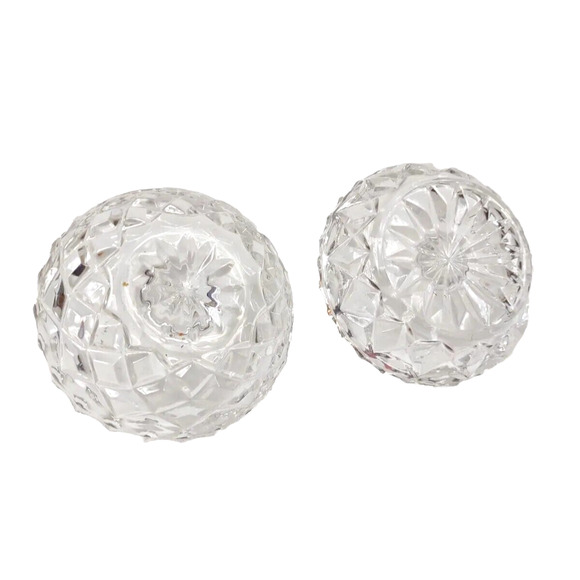 Lot of 2 Gorham Darby Manor Clear Cut Glass Round Ring Jewelry Holders 3" - Picture 3 of 8